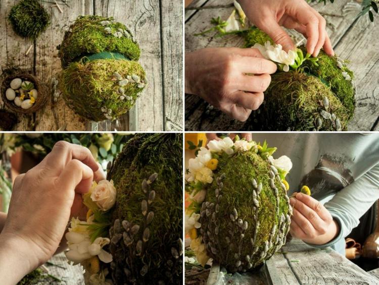 Anleitung für DIY Dekoration zu Ostern mit Naturmaterialien Frühlingsblumen
