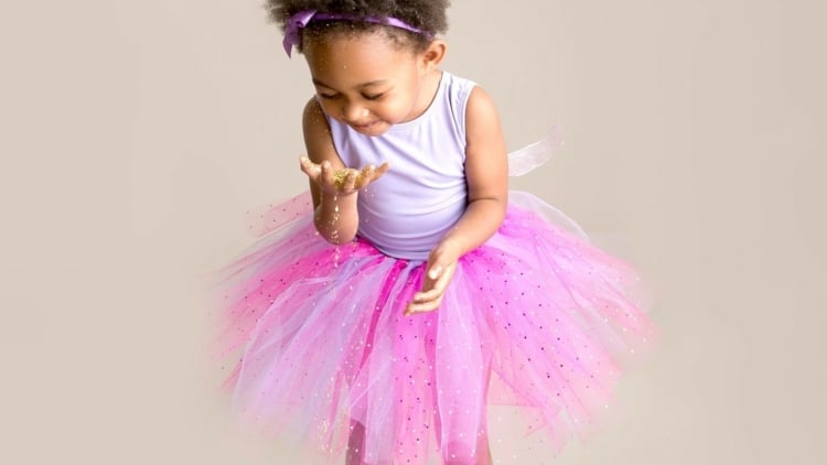 Ballerina Kostüm Tutu mit Glitzer einfach selber machen in Pink