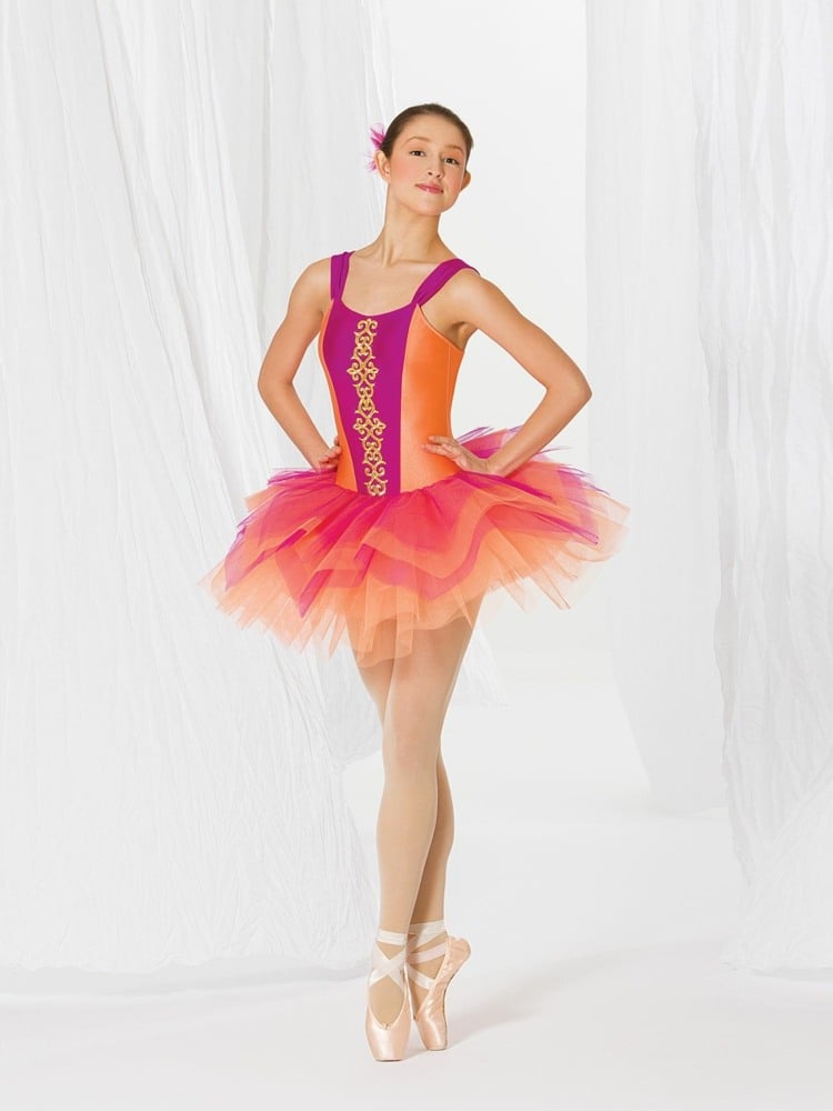 Ballerina Kostüm fertig kaufen Orange Pink Body Ballerinaschuhe