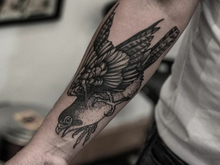 Herren Vogel Tattoo für den Unterarm