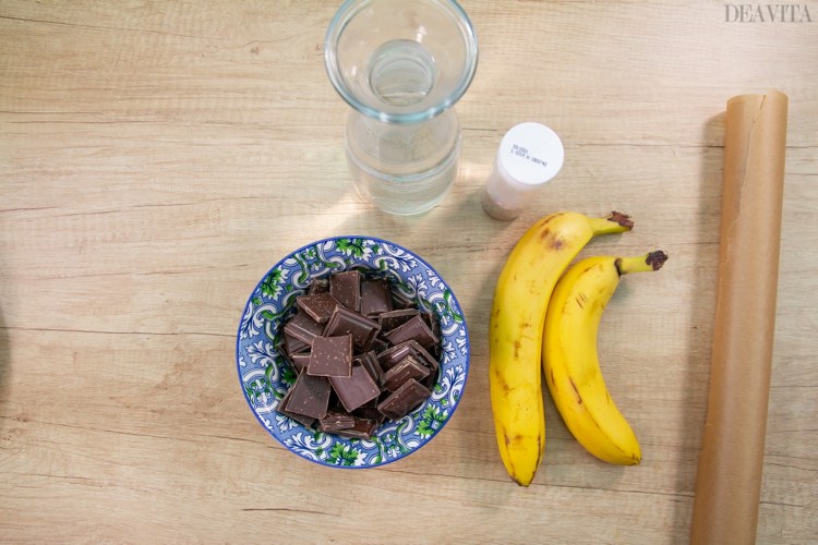 Schokolade Bananen Häppchen Fingerfood für Kinderparty