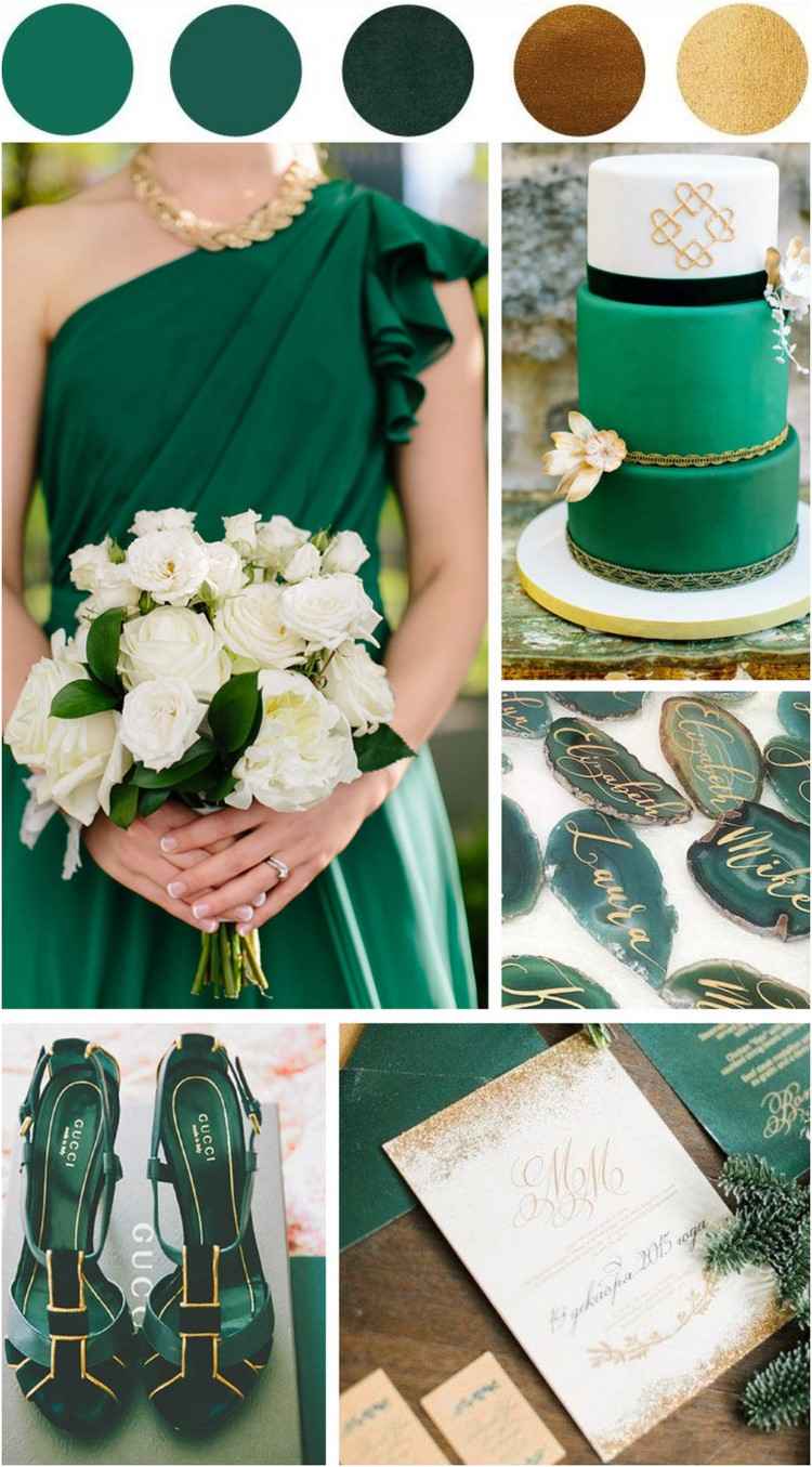 Smaragdgrün Gold perfekt für formelle Hochzeiten
