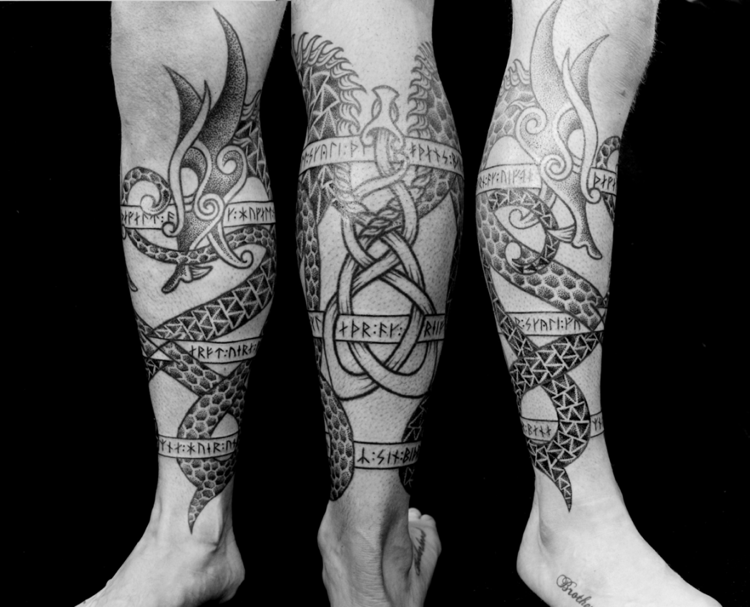 Mythologie tattoo nordische Wikinger Symbole,