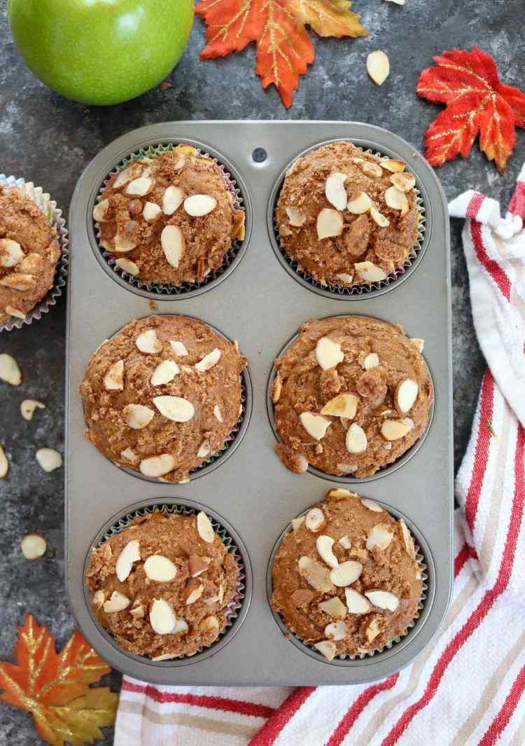 apfel mandeln muffins ohne ei ohne butter kokosöl leinsamen
