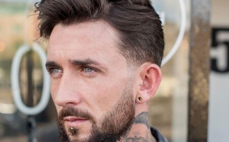 moderner haarschnitt männer 2019 hipster stil mit bart und piercings