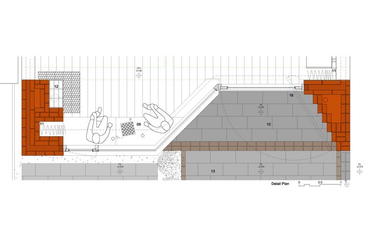 modernes zweifamilienhaus detaillierter plan von oben wohnzimmer gemeinschaftsraum grundriss
