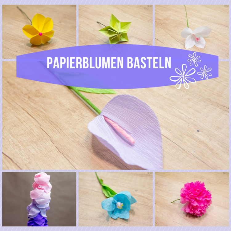 Papierblumen basteln