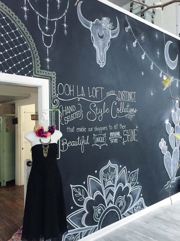 Chalk Art Ideen DIY Sprüche und Bilder auf die Wand übertragen