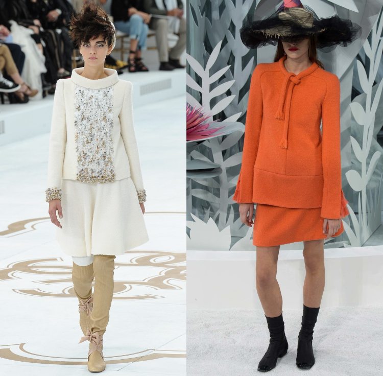 Karl Lagerfeld Chanel Zweiteiler Orange Pantone Farbe 2015
