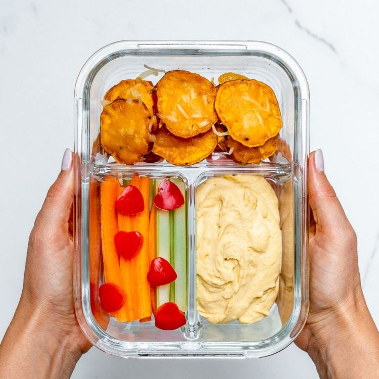 Lunchbox Ideen für Kinder Brotdose Hummus Kartoffeln Gemüse