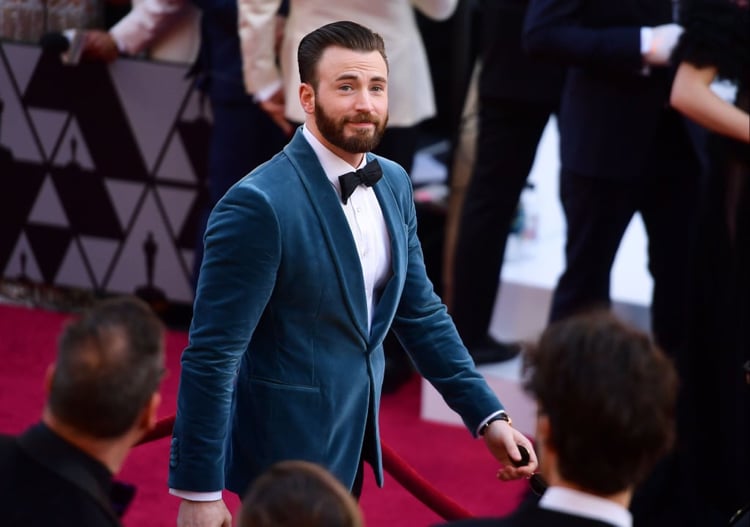 Männer Outfits Blau Anzug Chris Evans Oscars 2019