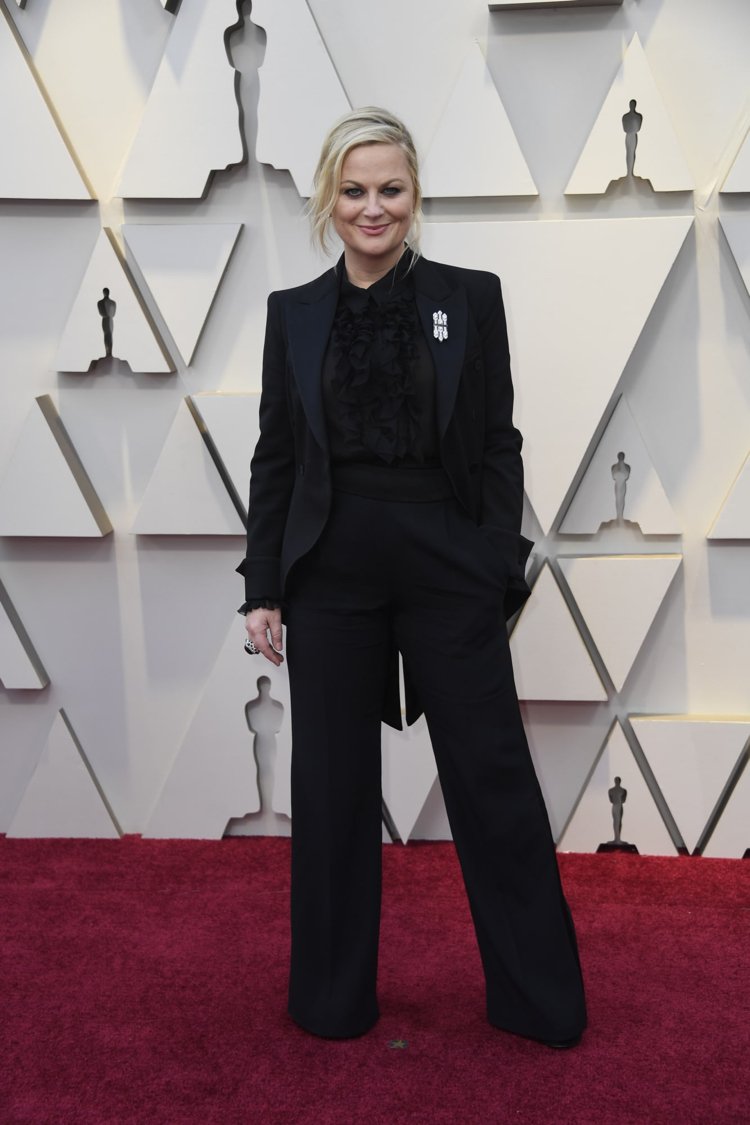 Oscars 2019 Frauen Amy Pohler Zweiteiler Anyug Schwarz