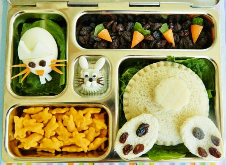 Ostern Lunchbox Ideen Kinder Osterhase Brötchen Ei Salat