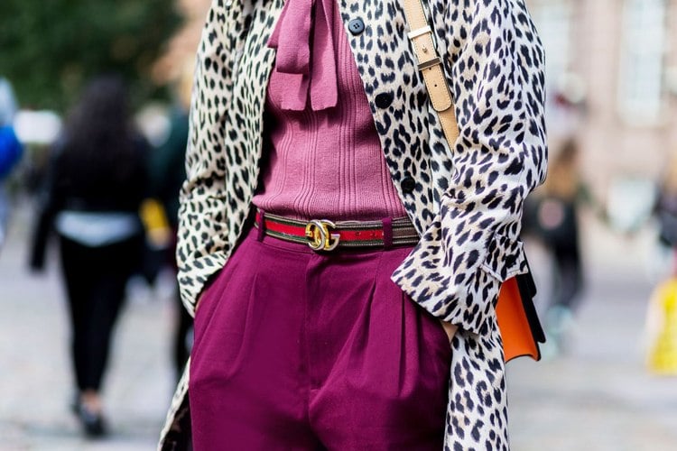 Outfits mit Leopardenmuster kombinieren pinke hose bluse schleife