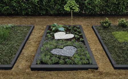 Pflegeleichte Grabgestaltung Kies Bodendecker