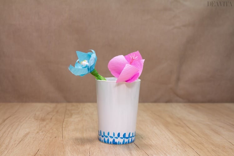 Vase basteln Keramik Optik antäuschen bemalen