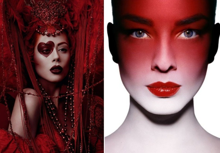 Zum Karneval schminken in Rot-Weiß Ideen und Tipps