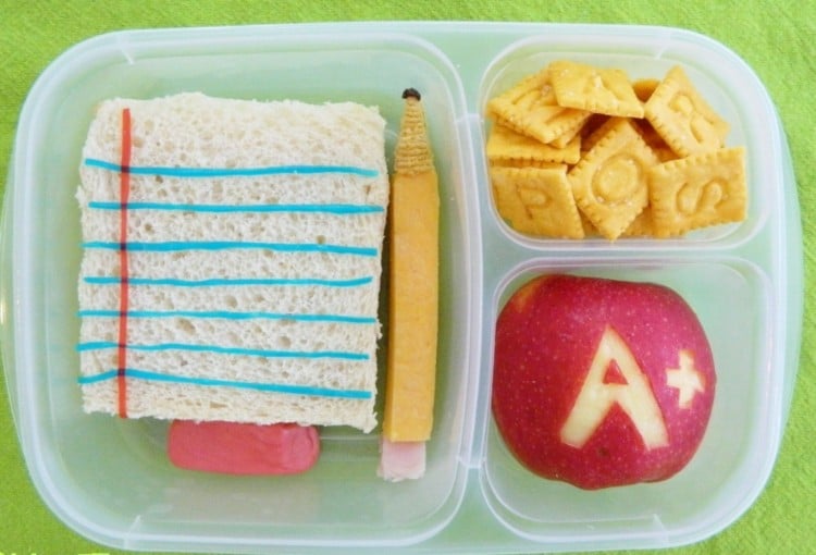 coole lunchbox ideen für kinder belegte brötchen schule buchstaben