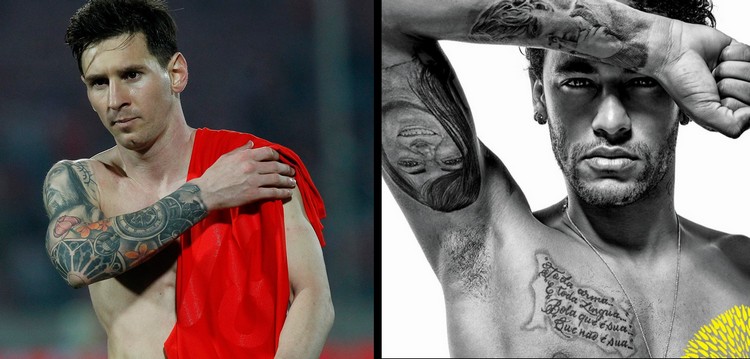 fußballer tattoos und deren bedeutungen mit vielfältigen und religiösen tätowierungen messi neymar
