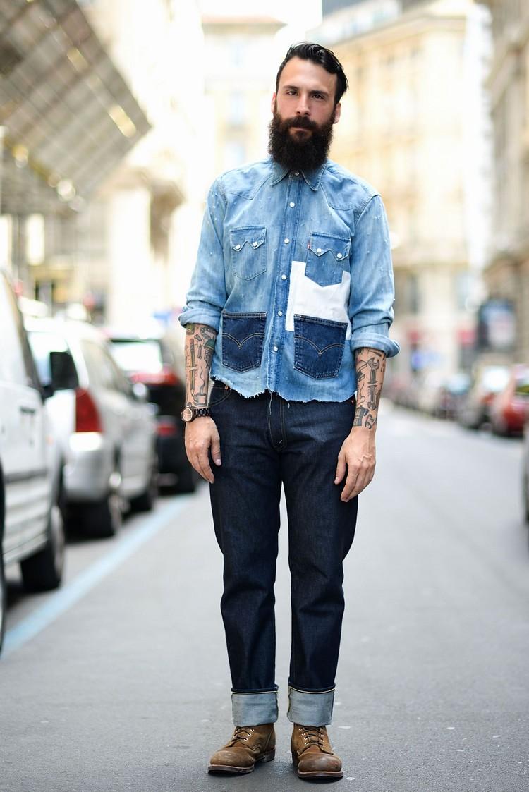 old-school-mode-mit-lässigen-jeans-und-hemd-im-straßenstil-mit-bart-und-moderner-frisur