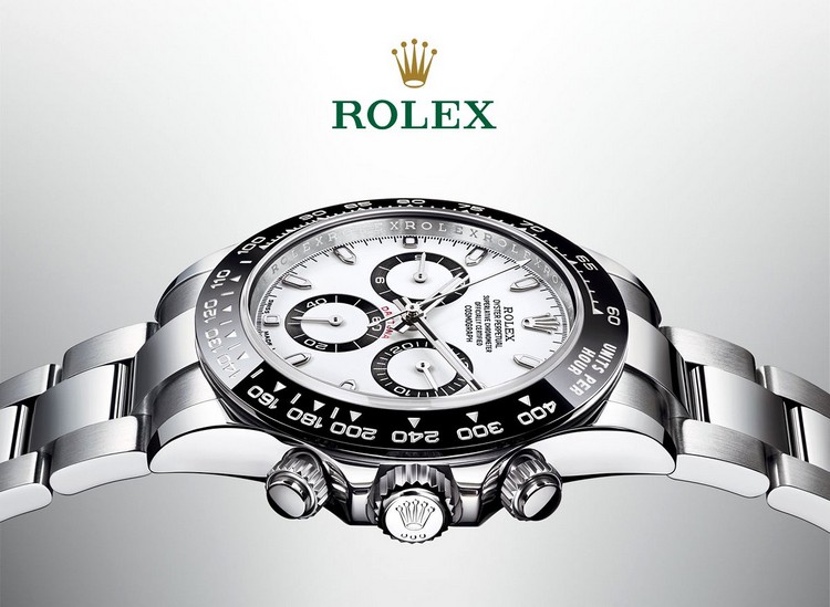 rolex luxuriöse uhr aus edelstahl sportliche gehäuse chronographenuhr schwarz weiß