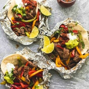 Rezepte in Alufolie Abendessen Rindfleisch Fajitas gesunde und schnelle Rezepte