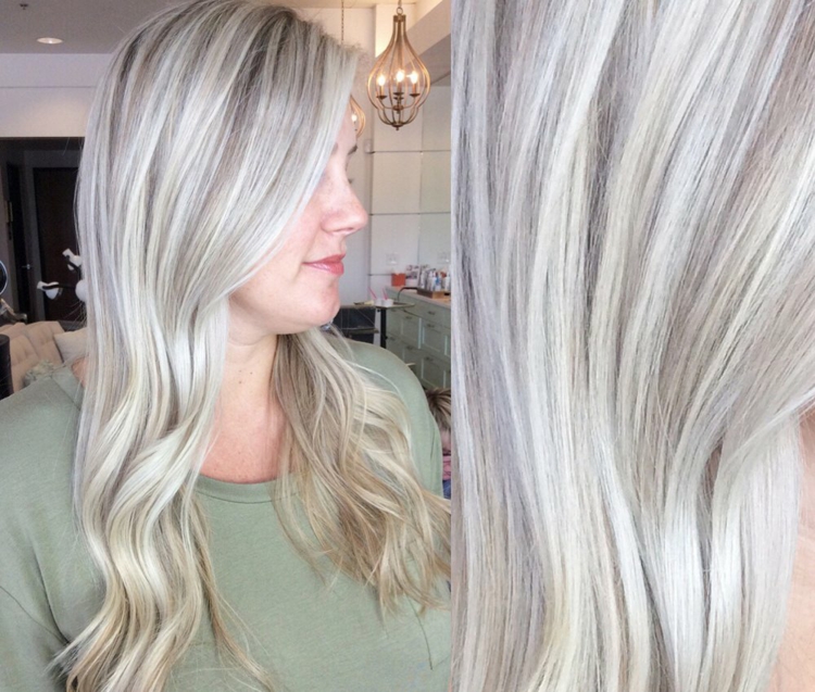 Blond mit Strähnen Haarfrisuren Ideen Haartrends Frauen