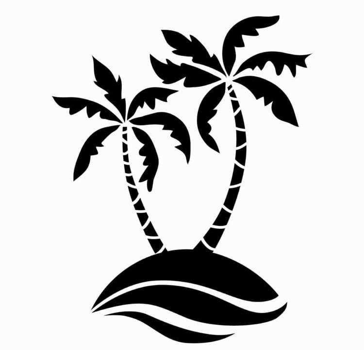 Eine kleine Insel mit Palmen sorgt für Urlaubsstimmung