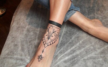Fuß Tattoo Mandala Knöchel Tattooiden Frau-
