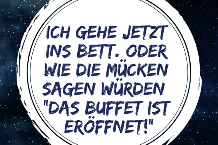 Gute Nacht Spruch über Mücken - Das Buffet ist eröffnet