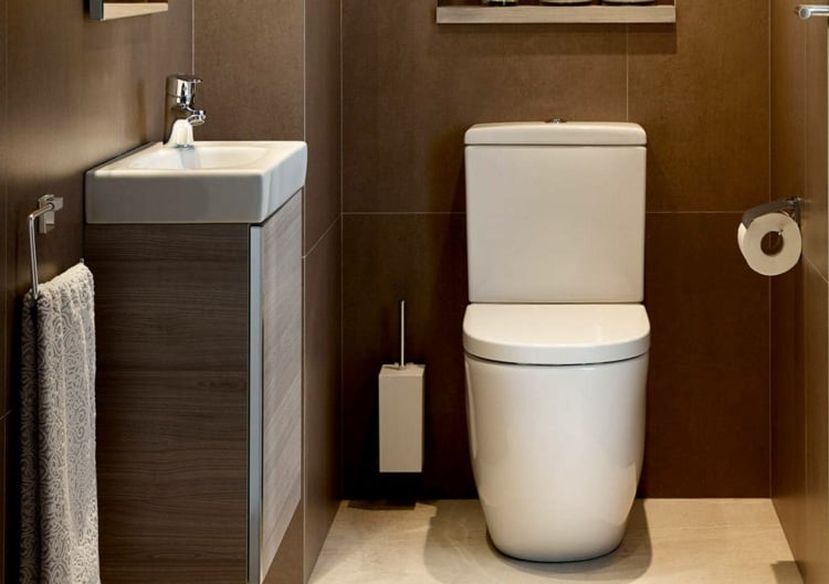 Gäste WC Ideen modern einrichten mit einem kleinen Schrank