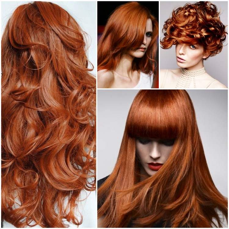 Kupfer Haarfarbe verschieden Nuancen intensiv rot für helle Haut