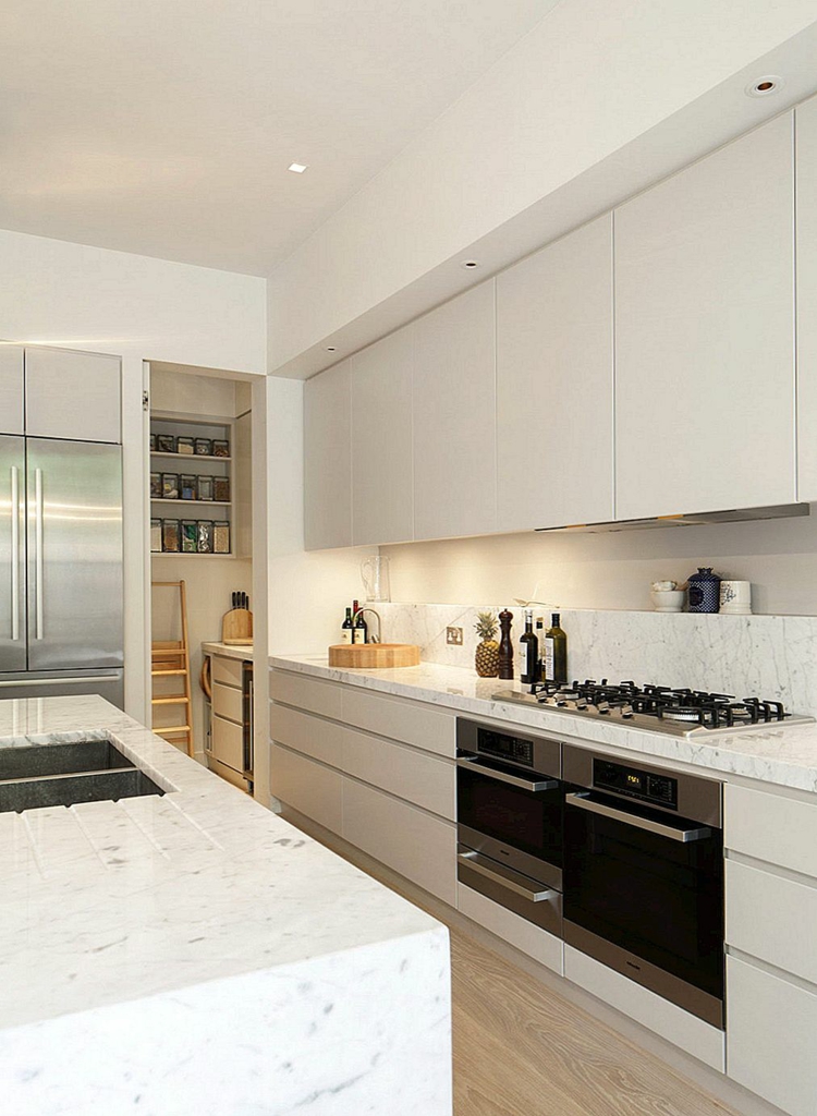 Küchenrückwand Marmor weiß Designerküche Einrichtungstrends