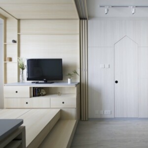 Multifunktionale Möbel in einer Wohnung in Hongkong