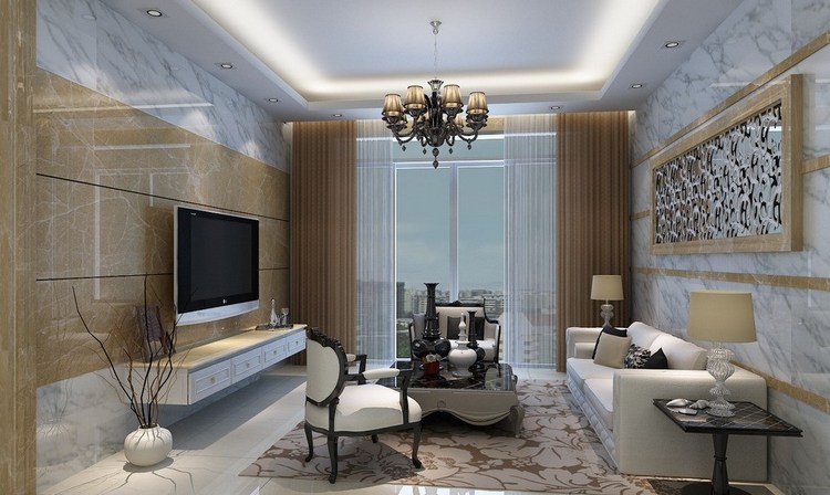 marmor wandverkleidung im wohnzimmer für edles interior und design und dekoration