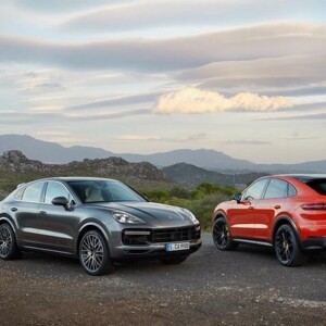 zwei farben grau und orange von prosche cayenne coupe