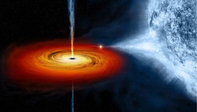 Foto von schwarzem Loch gemacht wie teleskop