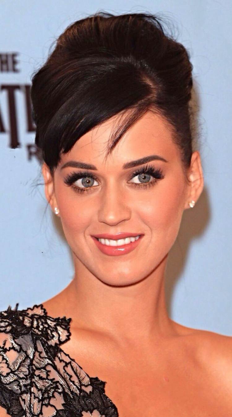 Katy Perry Hochsteckfrisur schwarze Haare