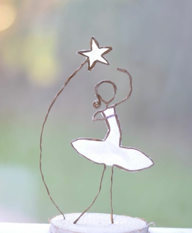 Niedliche Ballerina und einen Stern mit Papierdraht basteln
