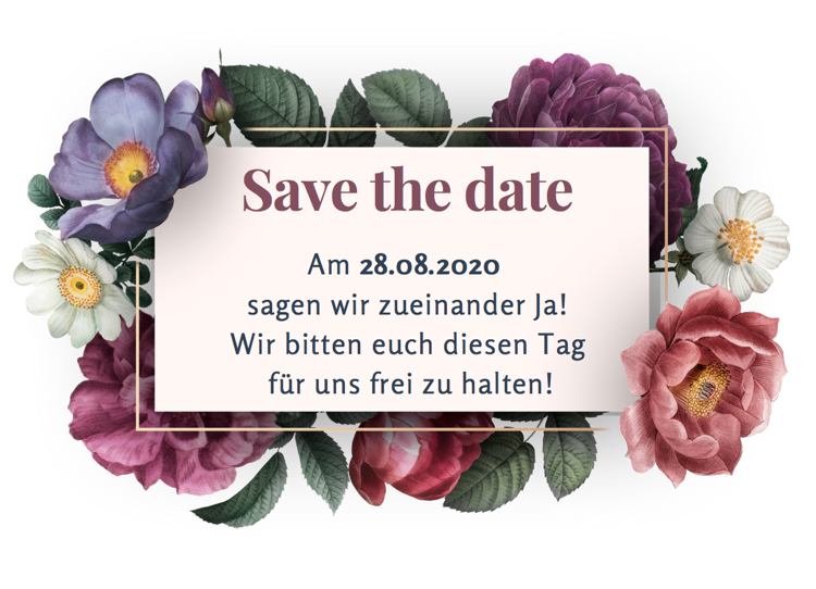 Save the Date Karten mit Blumen im romantik Look