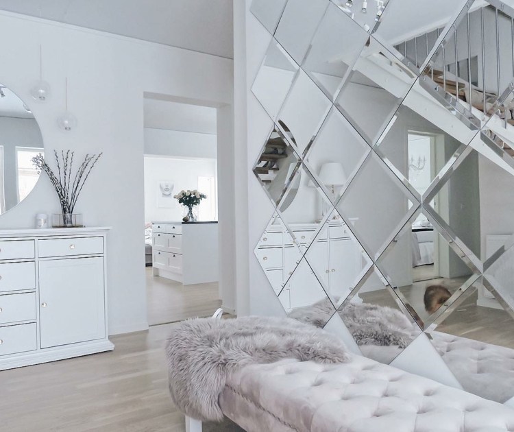 Wohnung mit Spiegelfliesen gestalten Schlafzimmer einrichten Ideen