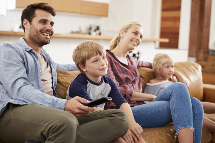  Wohnzimmer Einrichtung TV-Genuss Familie Fernseher