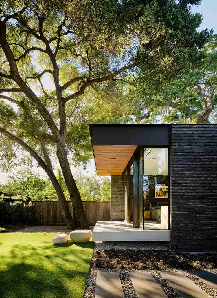 dekorative Ziegelwand Fassade Einfamilienhaus Kalifornien