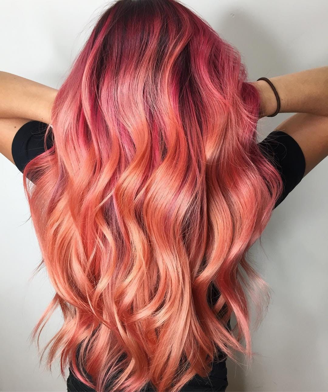 Coral Hair Ombre Rosa Orange Farbnuancen Trendfarben Sommer