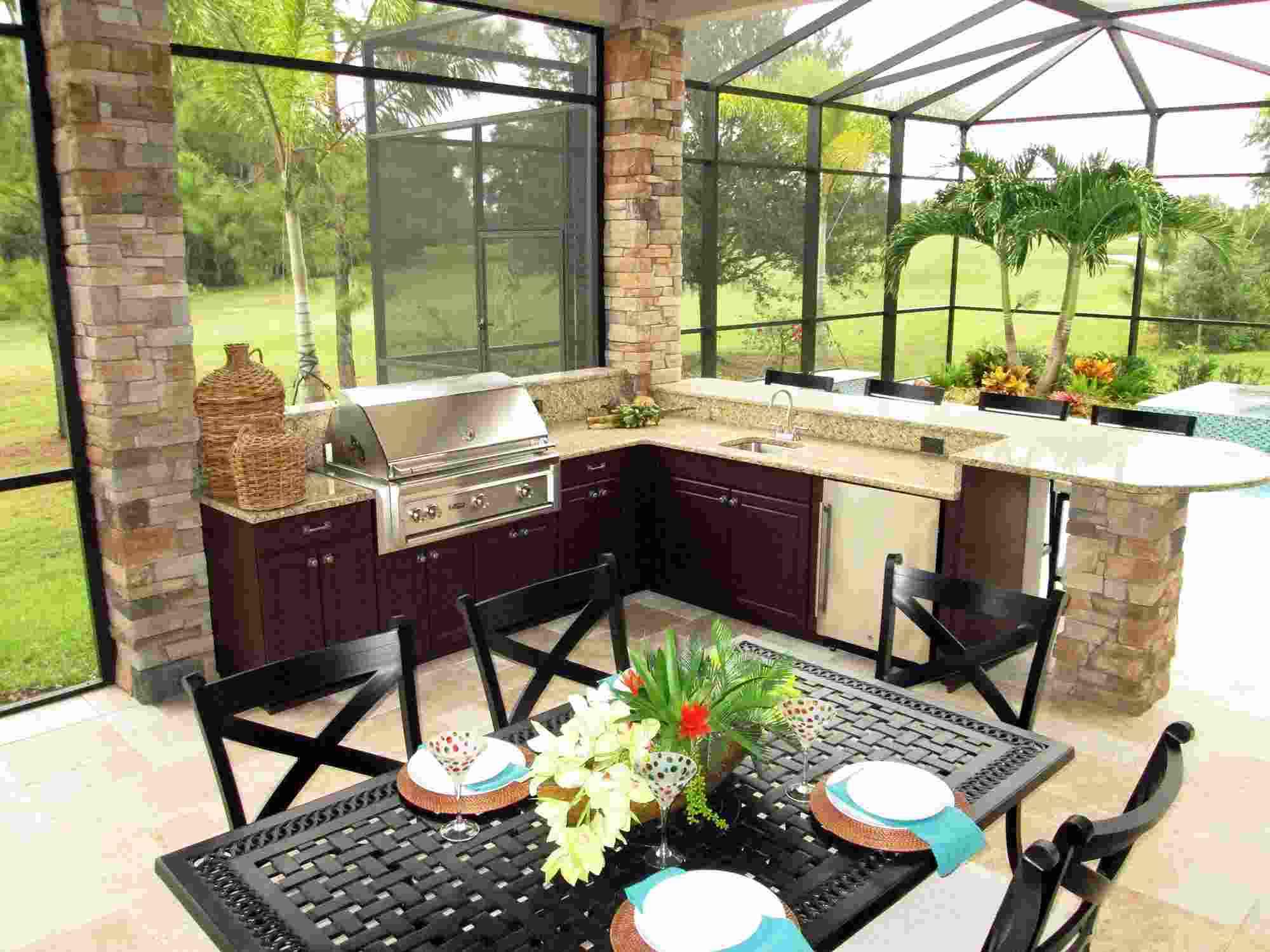 Garten und Terrasse Ideen Outdoor Küche Landhaus Stil Ideen Gartenmöbel Trends