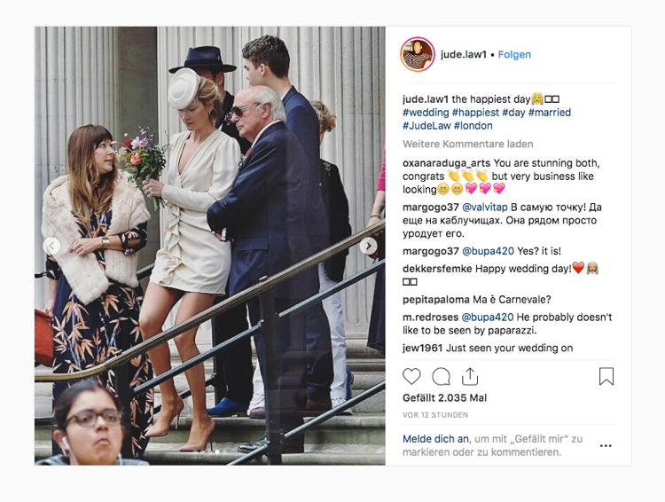 Jude Law heiratet Phillipa Coan im engsten Familienkreis