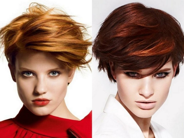 Kurzhaarfrisuren Trend 2019 mit roter und Kupfer Haarfarbe