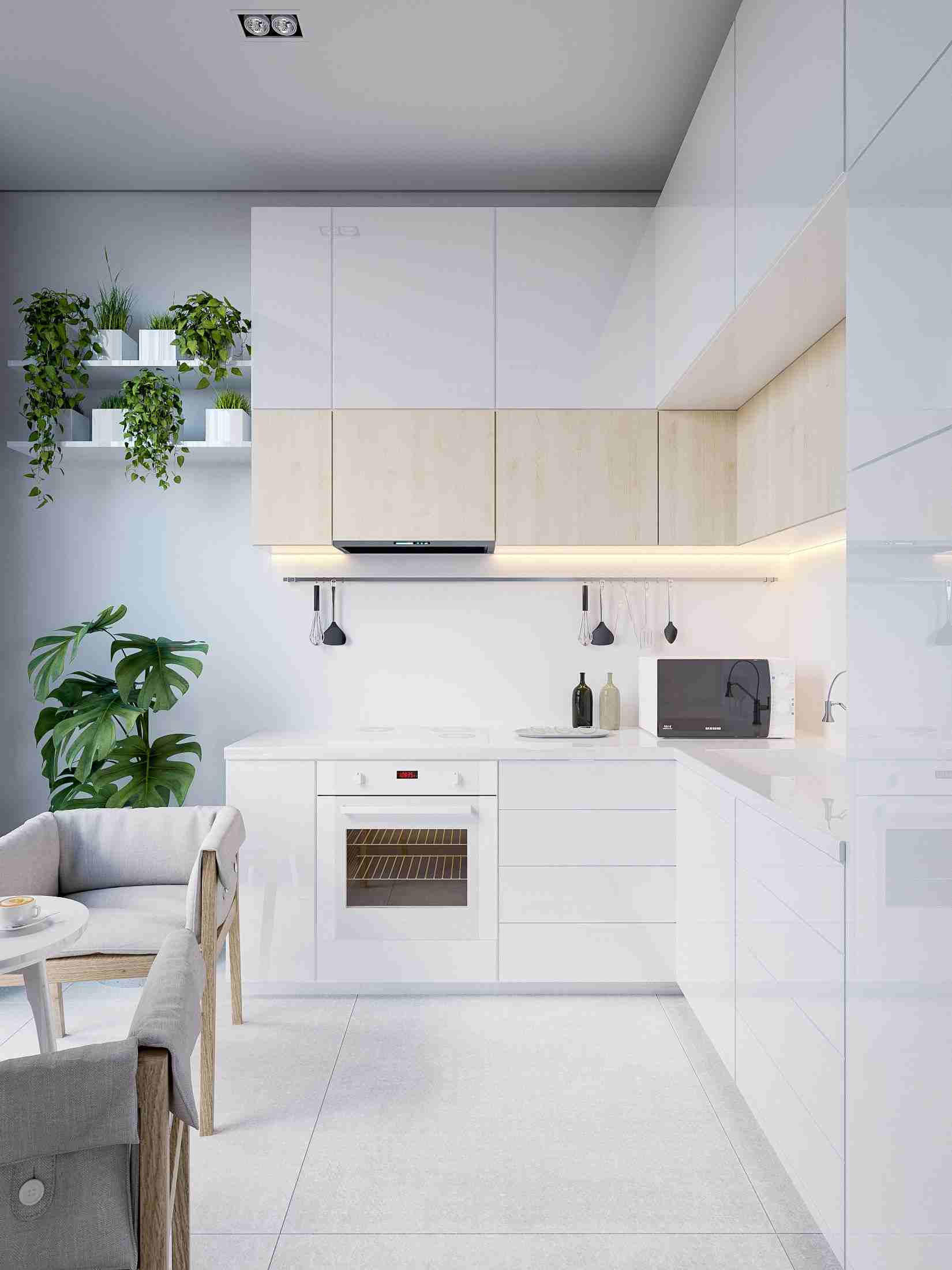 skandinavische Küche modern Design Wohnung minimalistisch einrichten Wohntrends
