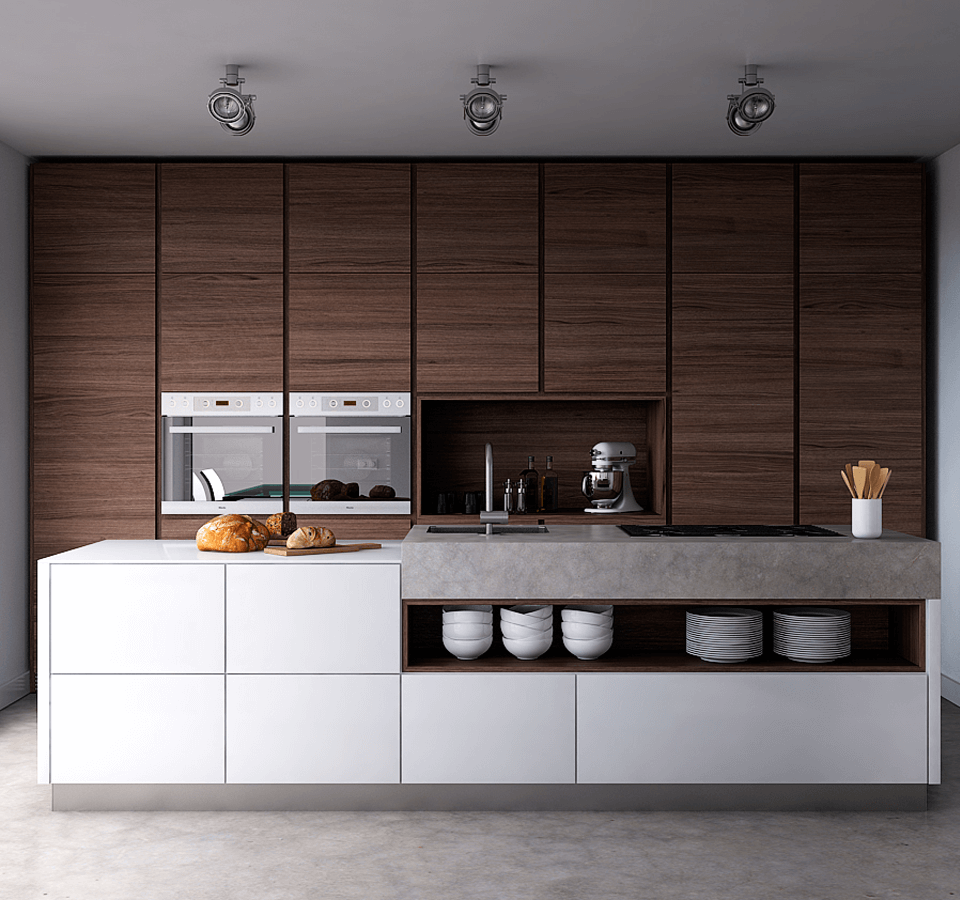 Küche skandinavisch modern minimalistische Einrichtung Holzschrank Küche Wohntrends