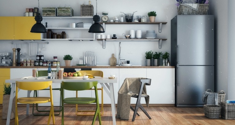 Küche skandinavischer Stil modern Holzstuhl Holztisch Küche Deko Ideen